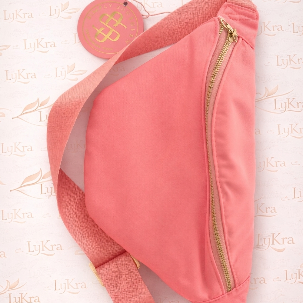 Simply Southern Pink Belt Bag / Fanny Pack | Adjustable Strap | Gold Zipper